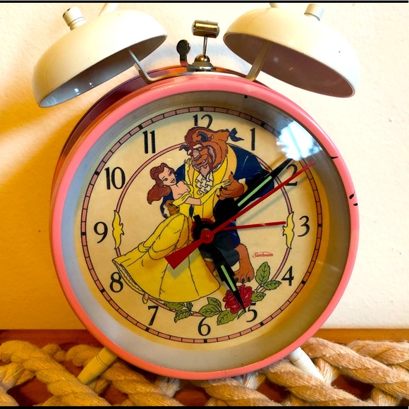 Vintage 1990’s Disney Sunbeam Kids Beauty & the Beast Wind Up Alarm Clock - Picture 6 of 7